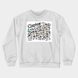 Cleveland Ohio Map Art Crewneck Sweatshirt